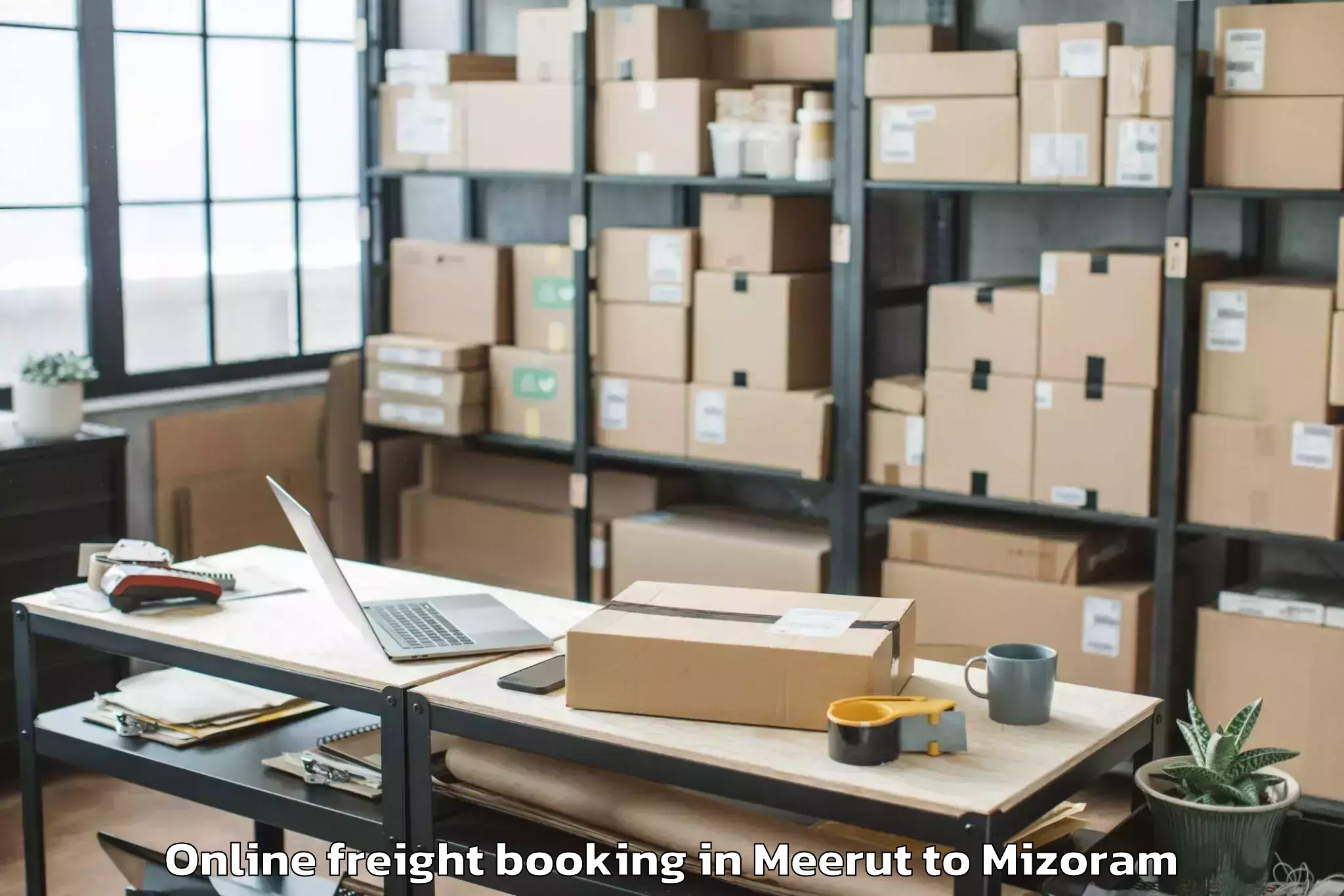 Reliable Meerut to Kolasib Online Freight Booking